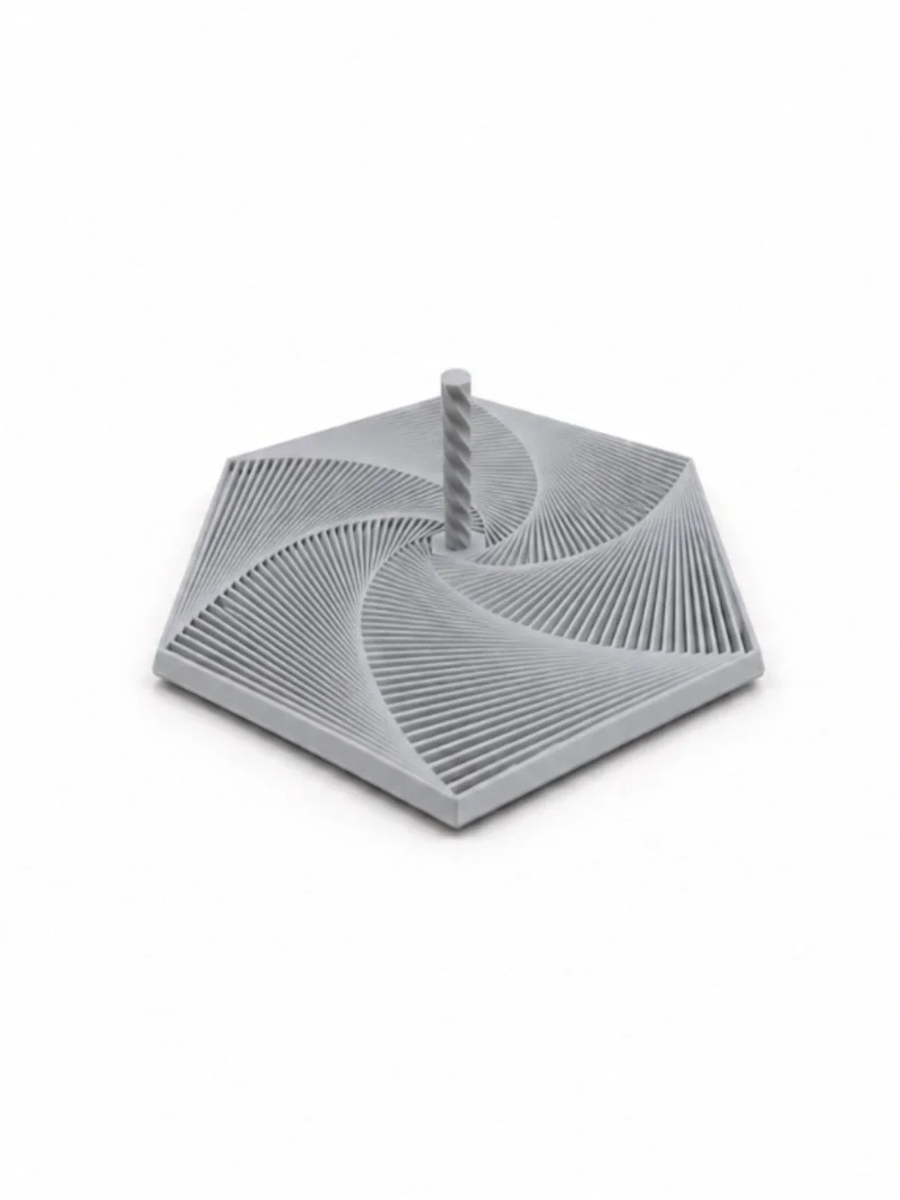 Modern Hexagonal Gray Decorative Stand - Unbranded